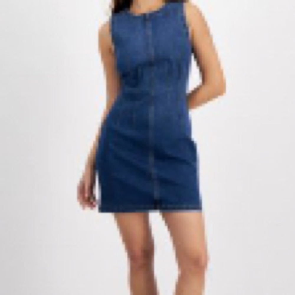 Elegant Blue Denim Mini Dress